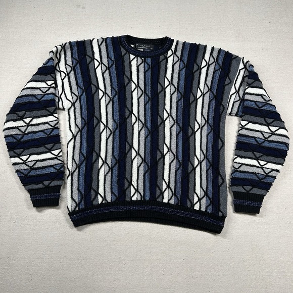 Vintage Protege Sweater Mens L 3d Textured Coogi-Style‎ Cosby Carpet 80s 90s USA